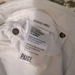 Paige Jeans white verdugo ankle 28